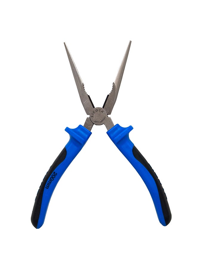 Long Nose Pliers Blue/Black/Silver 200mm