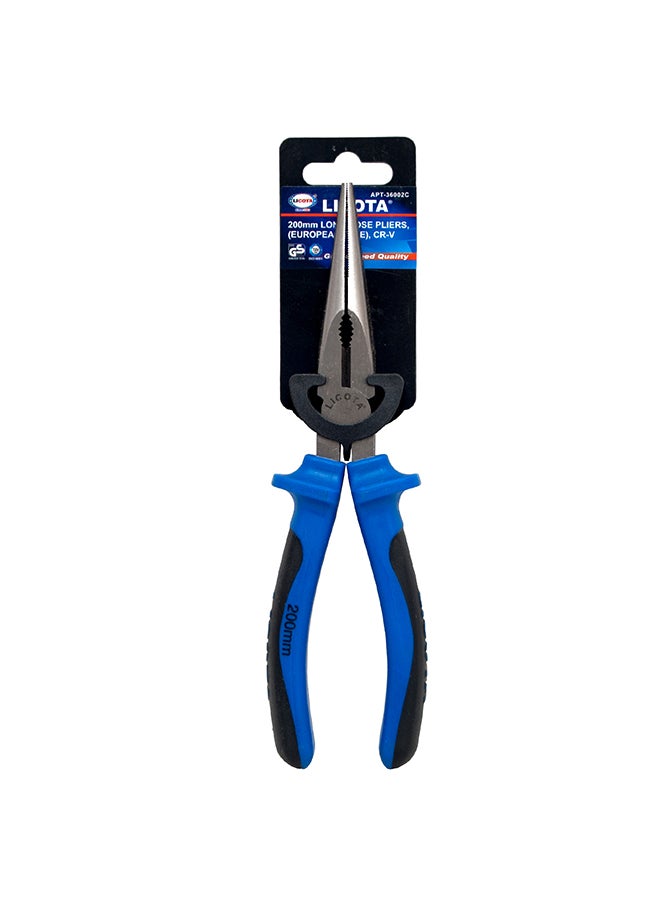 Long Nose Pliers Blue/Black/Silver 200mm