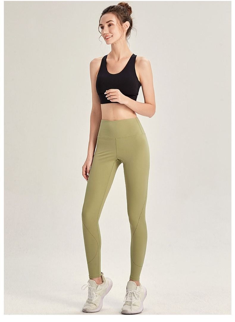 Solid Stretch Yoga Pants Green