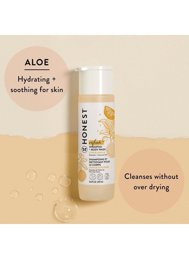 2-In-1 Cleansing Shampoo + Body Wash | Gentle For Baby | Naturally Derived, Tear-Free, Hypoallergenic | Citrus Vanilla Refresh, 18 Fl Oz