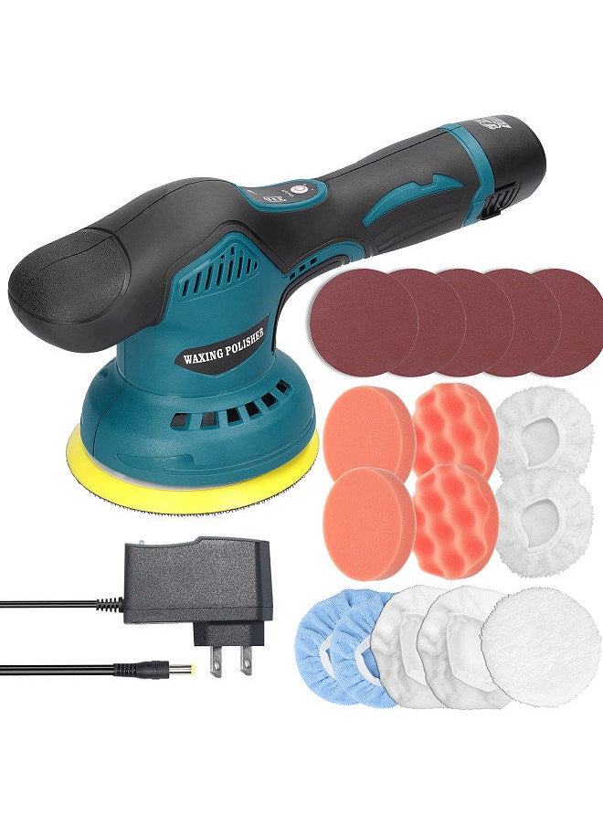 Cordless Eccentric Car Polisher 8 Gears of Speeds Adjustable Electric Auto Polishing Machine Multifunctional Metal Waxing Wood Grinding Rust Removal Machine