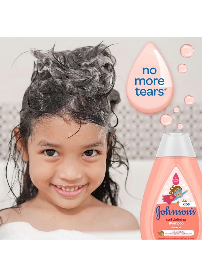 Johnson'S Kids Curl-Defining, Frizz Control, Tear-Free Kids Shampoo + Shea Butter, Paraben-, Sulfate- & Dye-Free, Hypoallergenic & Gentle For Kids Hair, Kid Bath Essential, 13.6 Fl. Oz
