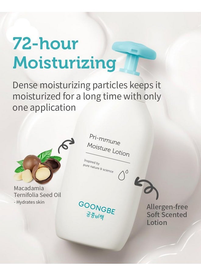 Pri-Mmune Moisture Lotion - Korean Baby Body Lotion - Hypoallergenic Moisturizing & Calming Daily Moisturizer For Dry Skin - Fast Absorbing, Naturally Derived Non-Greasy Lotion, 11.8 Oz.