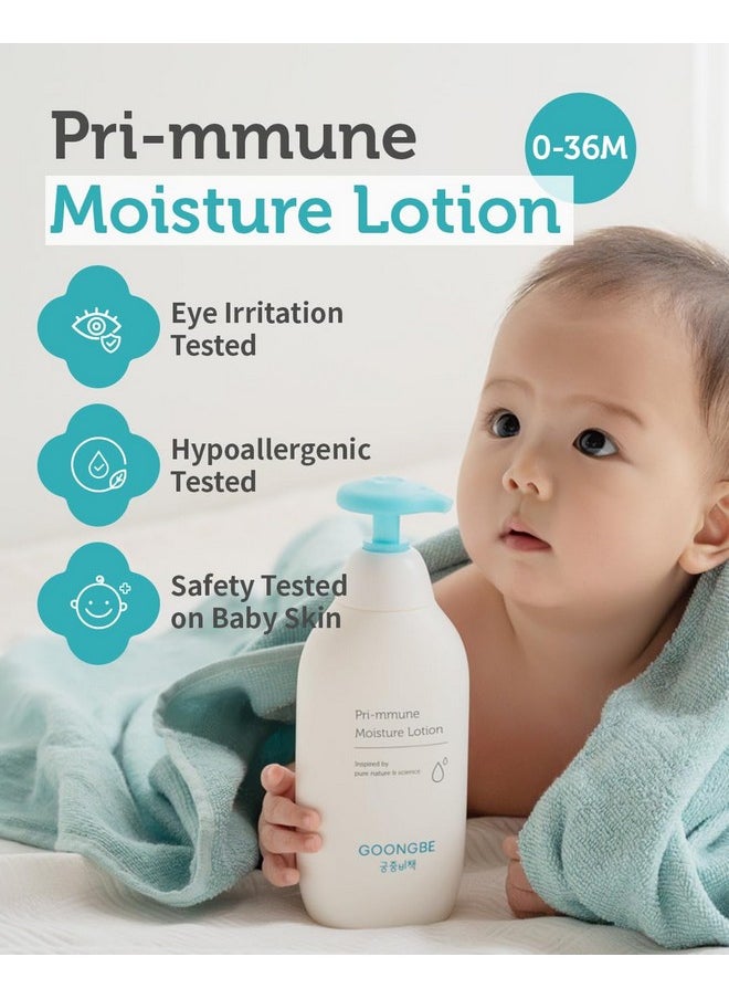 Pri-Mmune Moisture Lotion - Korean Baby Body Lotion - Hypoallergenic Moisturizing & Calming Daily Moisturizer For Dry Skin - Fast Absorbing, Naturally Derived Non-Greasy Lotion, 11.8 Oz.