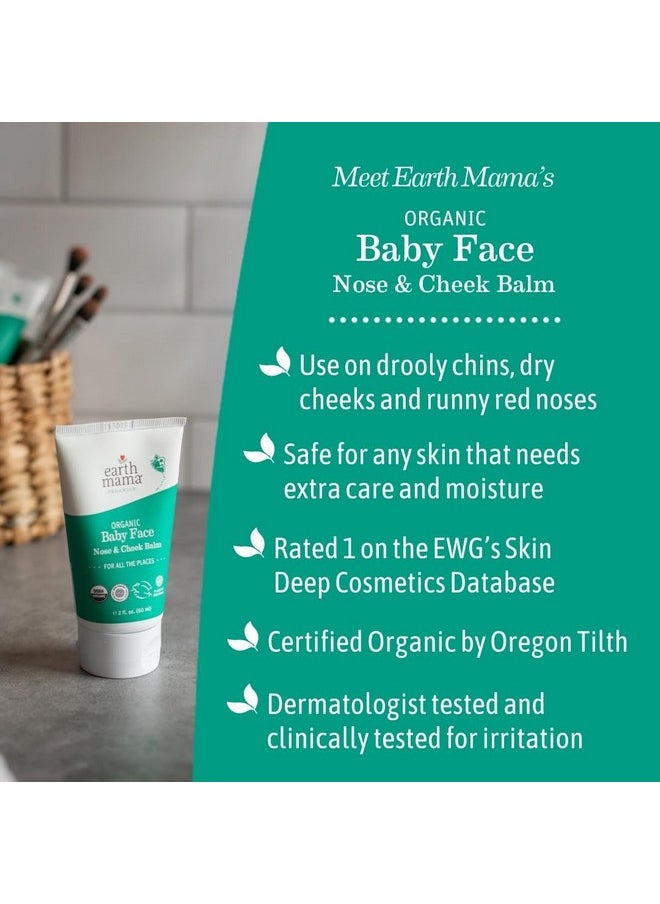 Organic Baby Face Nose & Cheek Balm | Moisturizer With Calendula Oil For Dry Skin Care, Natural Petroleum Jelly Alternative (2-Fluid Ounce)