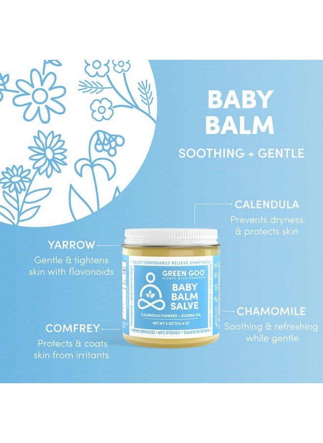 Baby Balm, Organic Gentle Moisturizing & Soothing Baby Lotion, Helps Relieve Skin Irritations, 4 Oz Jar