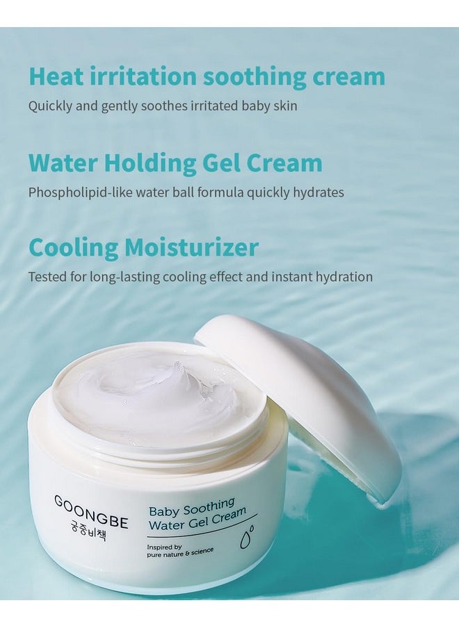 Baby Soothing Water Gel Cream - Korean Baby Cooling & Moisturizing Relief For Baby'S Sensitive Skin - Dermatologically Tested - Quick Soothing For Face And Body, 3.38 Fl.Oz.