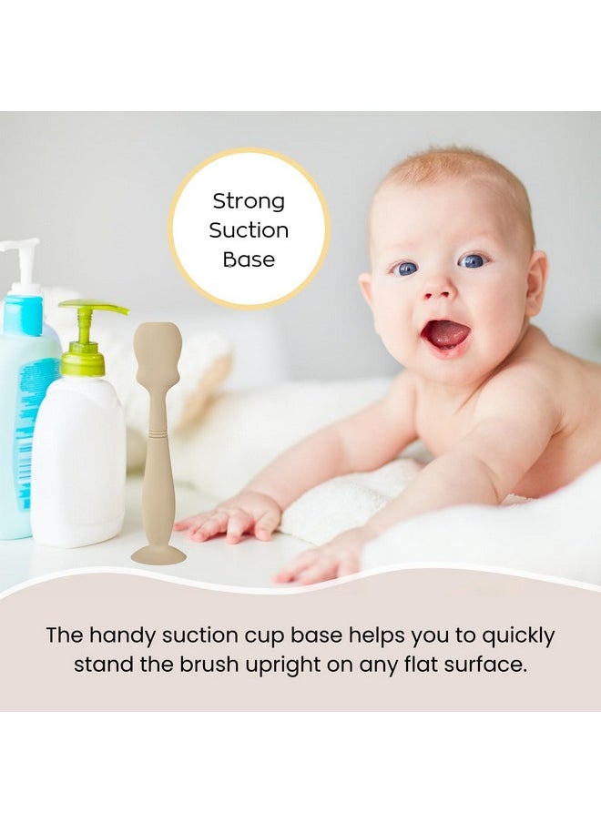 2 Pack Baby Diaper Cream Brush, Diaper Cream Spatula Applicator Silicone Baby Butt Paste Spatula For Babies, Newborn (Sand, White)