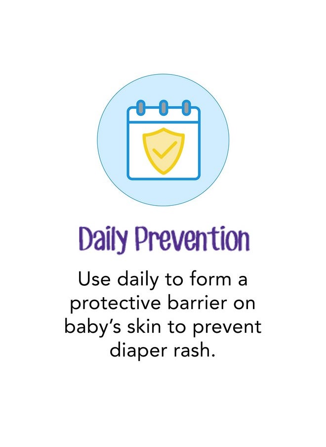 Daily Defense Baby Diaper Rash Cream With Zinc Oxide To Treat, Relieve & Prevent Diaper Rash, Hypoallergenic, Dye-, Phthalate- & Paraben-Free, 4 Oz