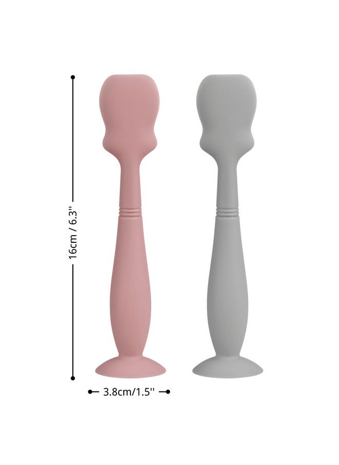 Large Size Baby Diaper Cream Spatula Applicator Soft Silicone Baby Butt Paste Spatula （2Packs, Sage/Blush)