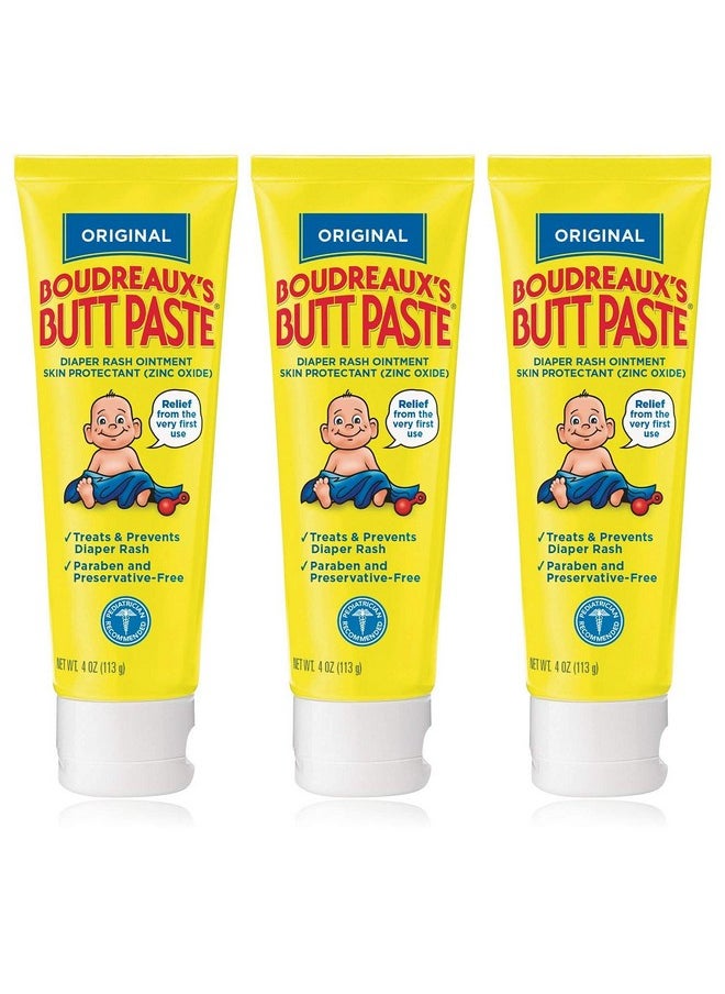 Boudreaux'S Boudreaux'S Butt Paste, Diaper Rash Ointment, Tube 4 Oz (Quantity Of 3)