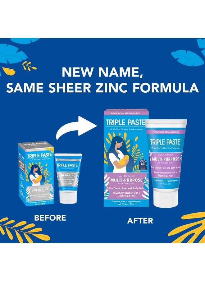 Multi-Purpose Baby Healing Ointment - 2 Oz Tube - Diaper Rash Cream And Skin Protectant For Hands, Face & Bottom Treats, Soothes & Prevents With Zinc Oxide (Packaging May Vary)