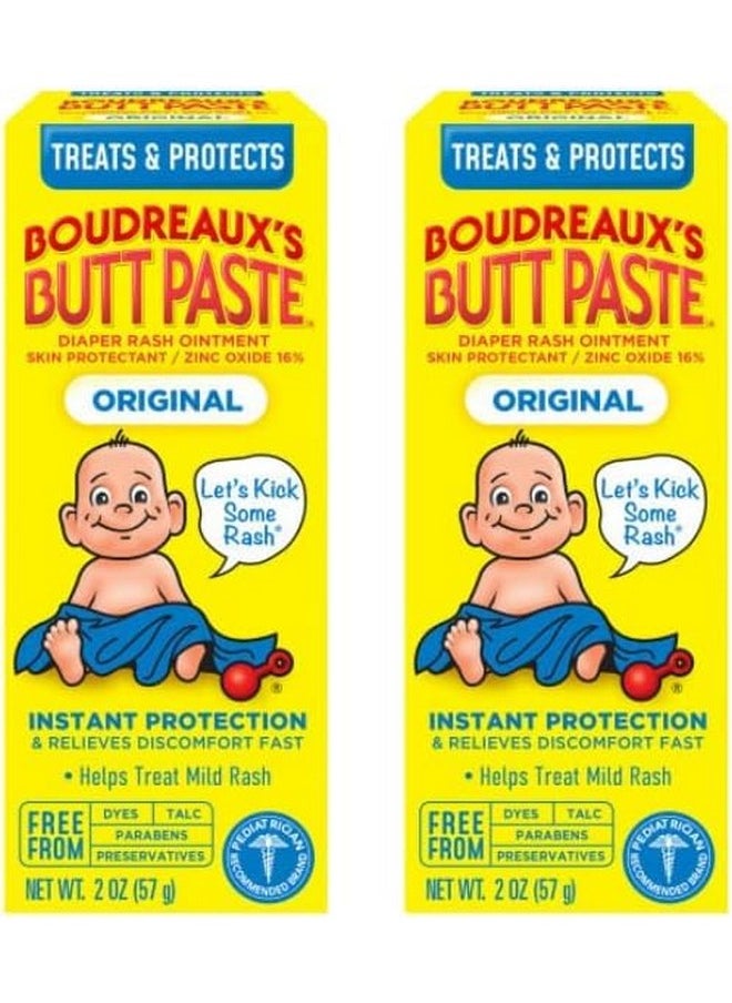 Boudreaux'S Butt Paste Diaper Rash Ointment Original 2 Oz (Pack Of 2)