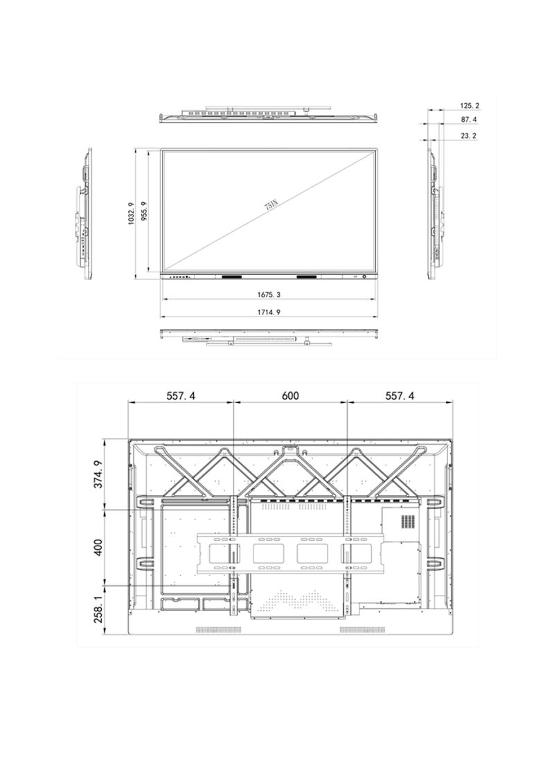 SPLKTECH Interactive Whiteboard 75