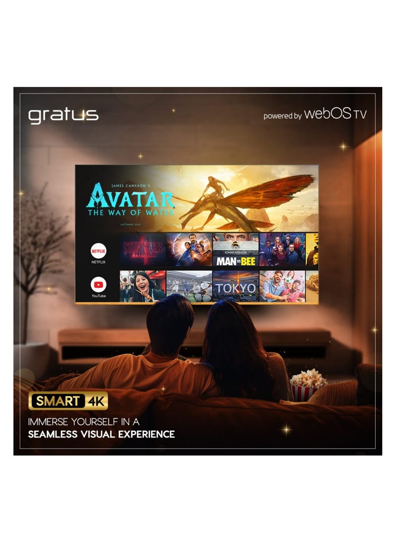 Gratus WebOS powered 4K Edgeless UHD 65″LED SMART TV with ThinQ AI, Quad Core Processor, Dolby Audio, Model- LT65W4K23H