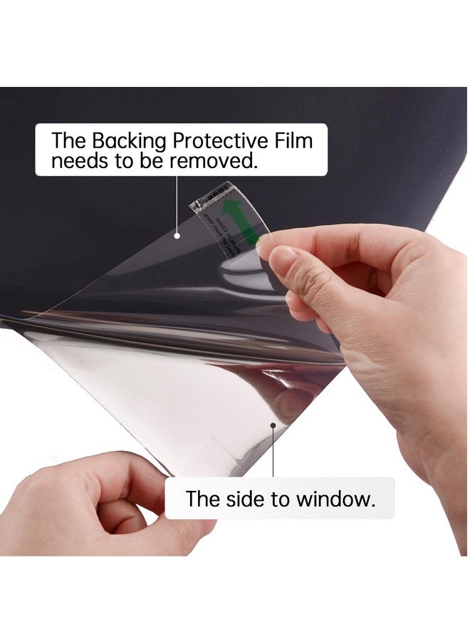 Window Privacy Film Heat Blocking Reflective Window Tint For Home, One Way Daytime Privacy Window Static Cling See Out Not In Anti Uv Mirror Window Film, 17.5X78.7 Inch