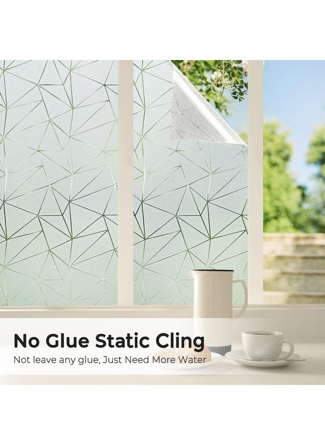 Window Privacy Film Frosted Glass Decorative Thermal Film,Static Cling Bathroom Insulation Film Heat Blocking,Peel And Stick Front Door Home Opaque Cover Day And Night,17.5 X 78.7 Inch,Pure