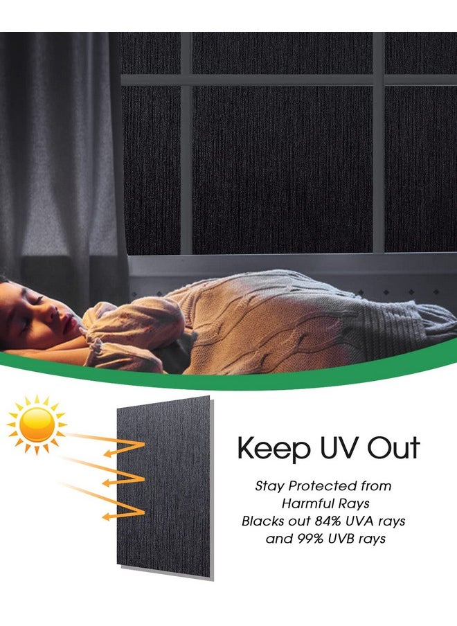 Blackout Window Film Light Blocking: 100% Black Out Window Thermal Film Static Cling Window Cover For Glass, Sun Blocking Dark Window Tint Stickers For Home Privacy No Glue, 11.8 X 78.7 Inch