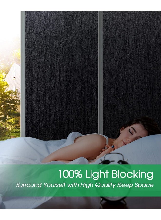 Blackout Window Film Light Blocking: 100% Black Out Window Thermal Film Static Cling Window Cover For Glass, Sun Blocking Dark Window Tint Stickers For Home Privacy No Glue, 11.8 X 78.7 Inch