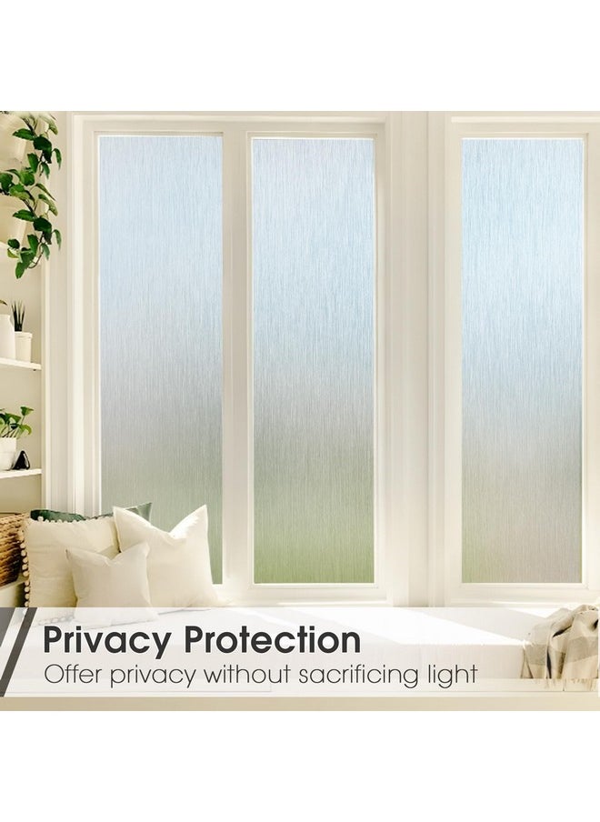 Window Privacy Film Static Cling, Frosted Glass Window Film Decorative, Uv Blocking Window Tint, Non Adhesive Removable Privacy Window Film For Home Office (Silver 17.5 X 78.7 In)