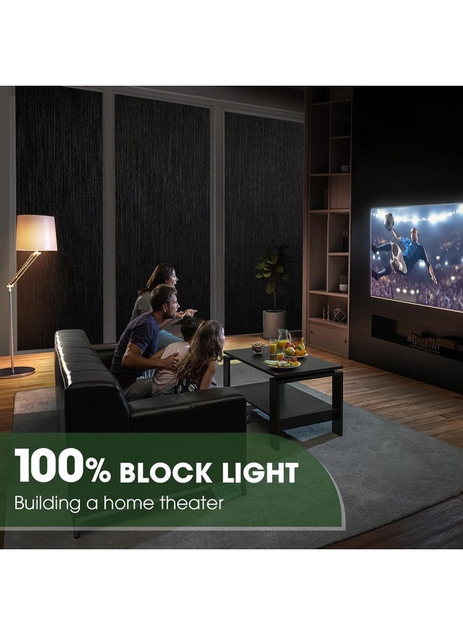 Blackout Window Film Light Blocking: 100% Black Out Window Thermal Film Static Cling Window Cover For Glass, Sun Blocking Dark Window Tint Stickers For Home, 17.5 X 78.7 Inch, Black
