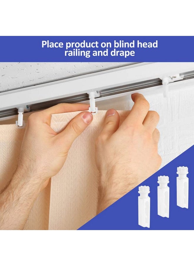 Vertical Blind Stem Replacement White Stems For Vertical Window Blind Vertical Blind Carrier Stem Vertical Blinds Curtain Accessories (12 Pieces)