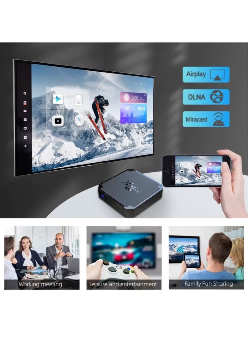 X96 Mini 5G Android TV Box – Android 9.0, Amlogic S905W4 Quad-Core, 2GB RAM + 16GB ROM, Dual WiFi 2.4G/5G, 4K UHD Media Player, H.265 10-Bit Decoding, USB 2.0 – Smart Streaming Device