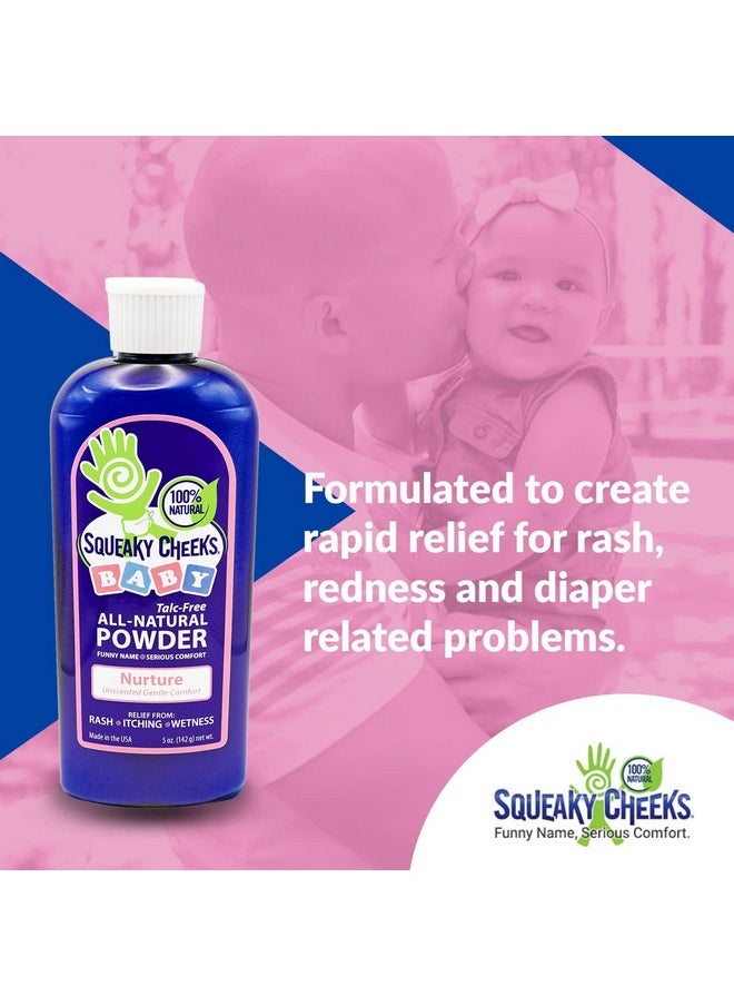 Baby Powder (5Oz) | Organic | Unscented Talc-Free And All Natural Powder | Effective Relief From Rash Wetness And Itching | Also Ideal For Adults