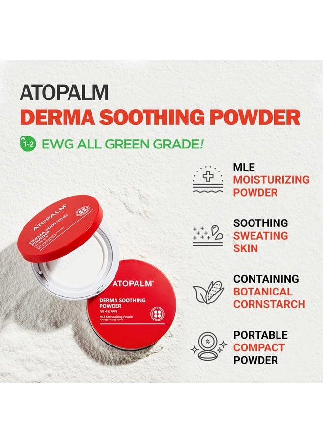 Derma Soothing Powder Pact, 0.8 Oz, Talc Free Baby Dusting Powder With Cornstarch, Panthenol For Calming Sweat Rash, To Prevent Prickly Heat, 23G