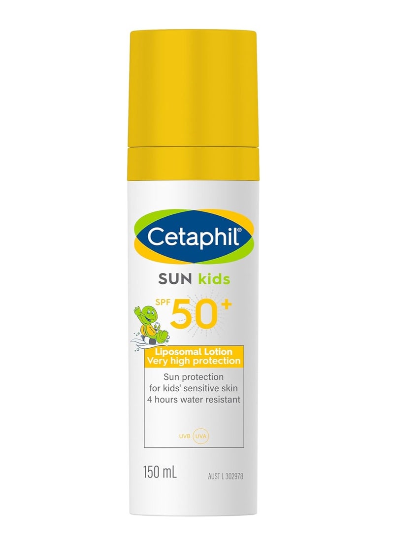 Cetaphil Sun Kids Liposomal Lotion SPF 50 plus Face and Body Moisturizer Sunscreen for Sensitive Skin Very High Protection and Water Resistance Unscented 150ml