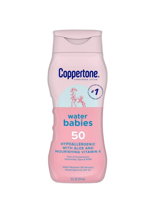 Waterbabies Spf 50 Baby Sunscreen Lotion, Water Resistant Sunscreen For Babies, 8 Fl Oz