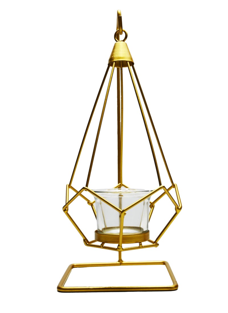 Candle Holder Gold/ Candle Stand for Living Room, Office, Café, Hall, Bedroom/ Candle Holder For Home Temple/ Ramadan Decoration Candle Holder