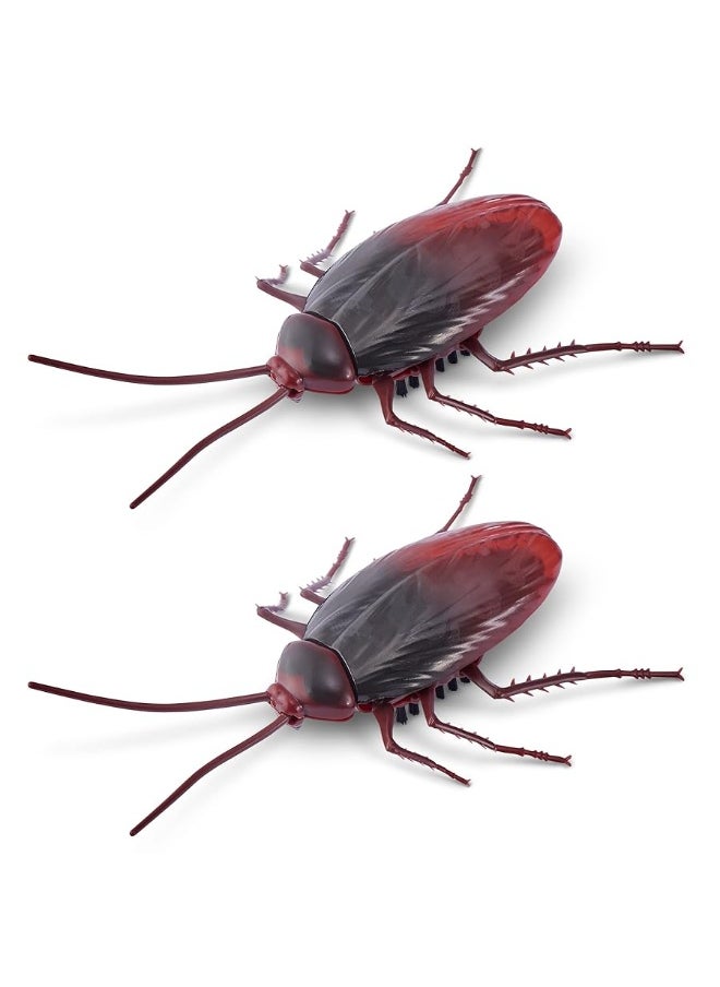 Robo Alive Crawling Cockroach Glow in The Dark (2 Pack) by ZURU Battery-Powered Robotic Interactive Electronic Cockroach Toy That Moves and Crawls, Prankst Toys for Boys, Kids, Teens