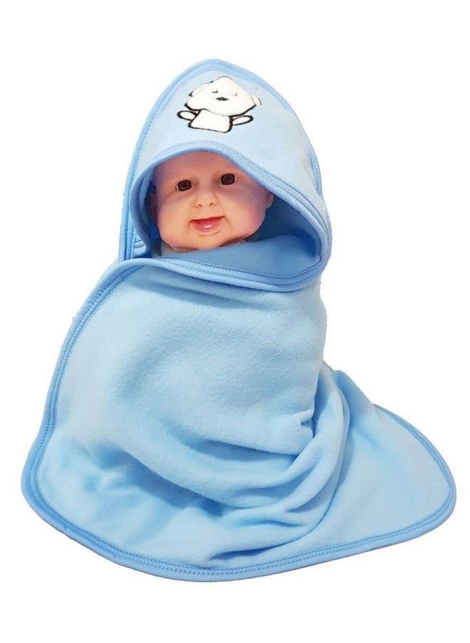 Fashions Quick Dry Extra Large Double Ply Hooded Shower Towels For Babies (Pack Of 3 Pink Mangoblue 73.66 Cm X 66.20 Cm)
