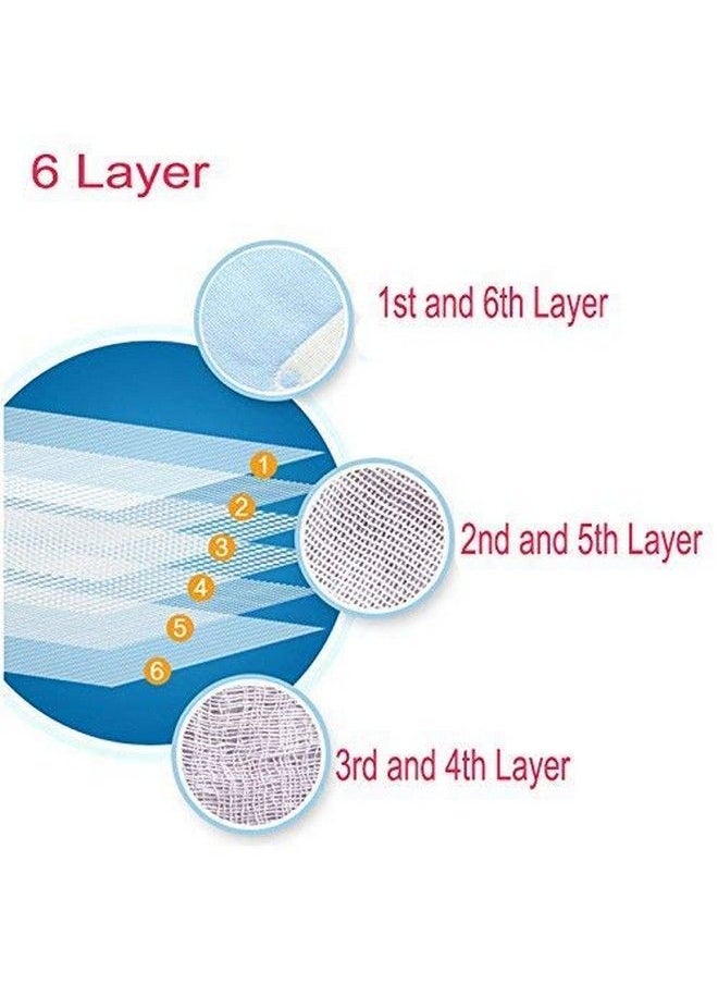 Baby Super Soft Absorbent Muslin 6 Layer Face Wipes;Wash Clothes30X30 Cm (0 3 Years) Pack Of 5