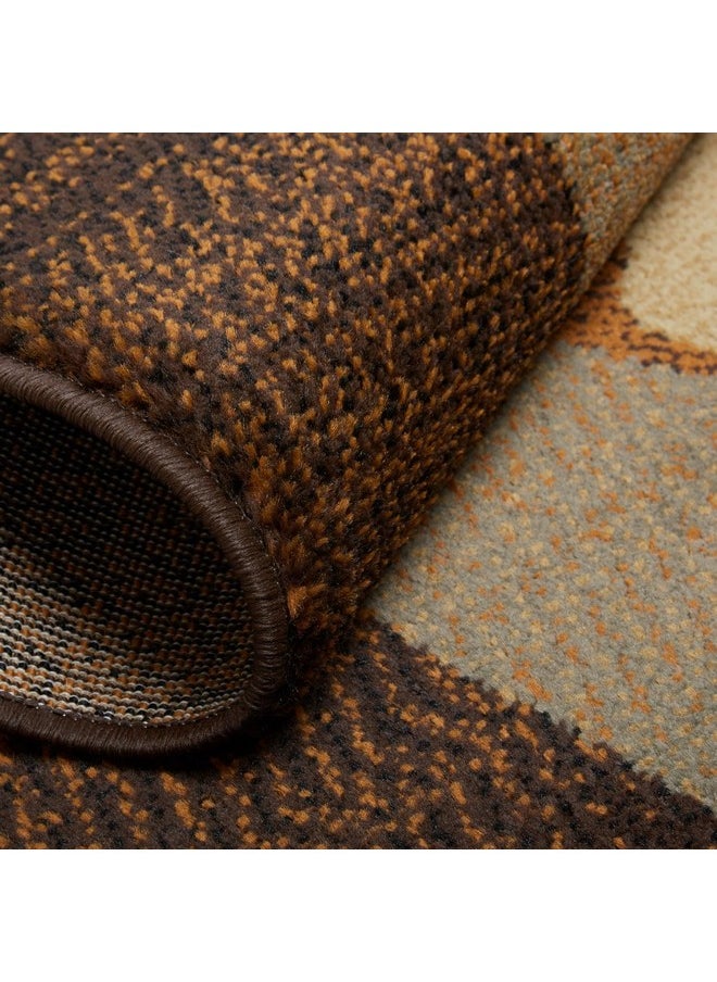 Royalty Clover Modern Area Rug, Brown Multi, 43