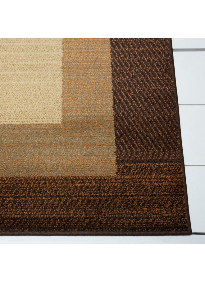 Royalty Clover Modern Area Rug, Brown Multi, 43