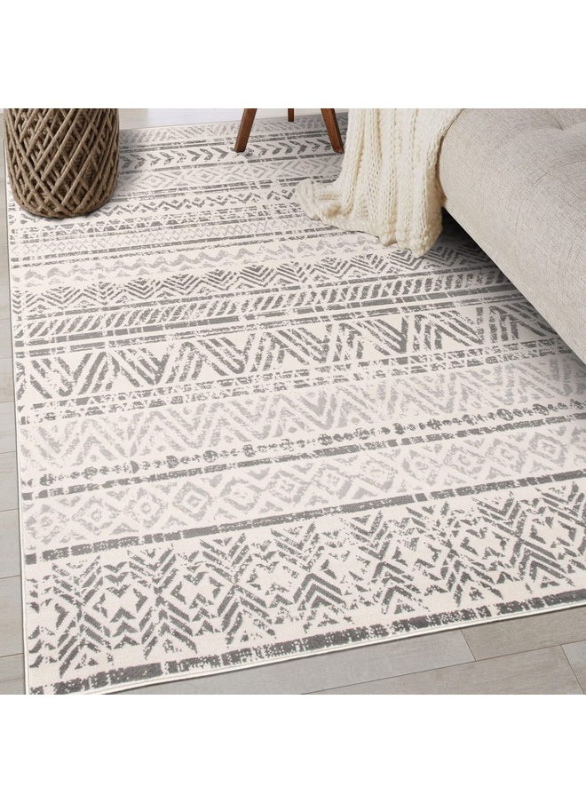 Geometric Boho Perfect For High Traffic Areas Of Your Living Room,Bedroom,Home Office,Kitchen Area Rug 3'3