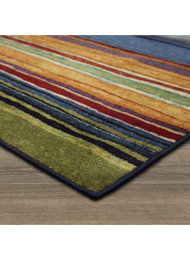 Rainbow Stripe 2' X 5' Area Rug - Multicolor - Perfect For Living Room, Dining Room, Office