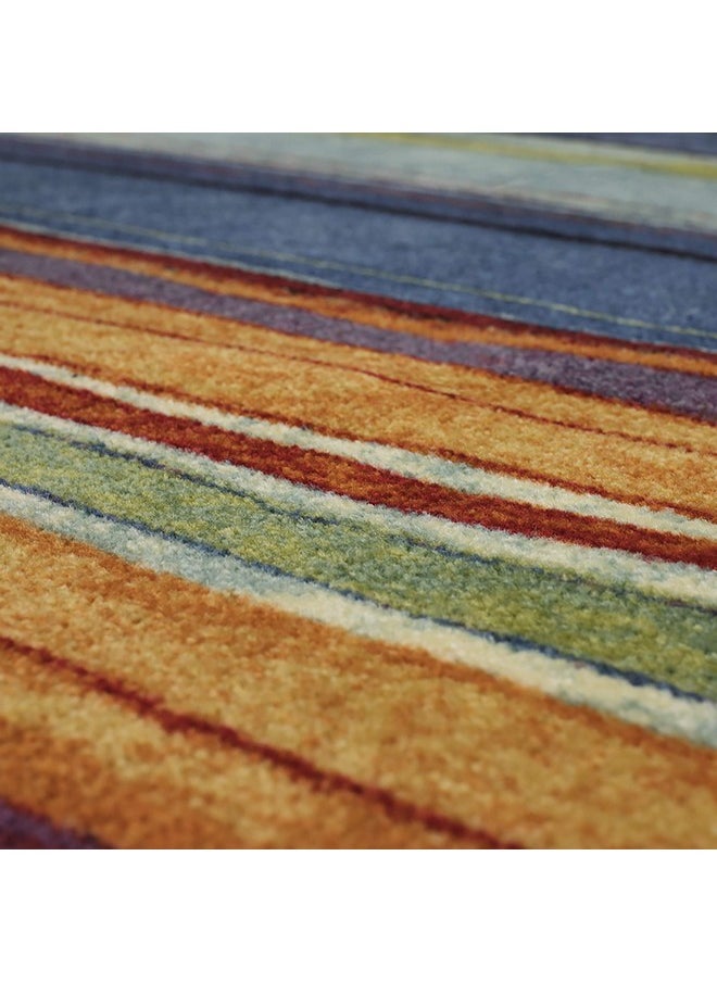 Rainbow Stripe 2' X 5' Area Rug - Multicolor - Perfect For Living Room, Dining Room, Office