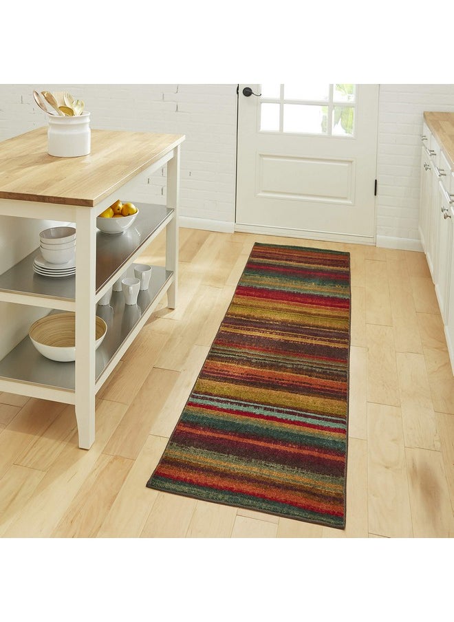 Boho Stripe 2' X 8' Area Rug - Multicolor - Perfect For Living Room, Dining Room, Office