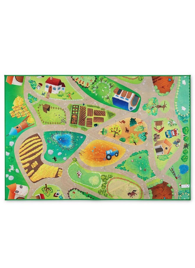 Double Sided Felt Play Mat For Kids - 2 In 1 Indoor/Outdoor, Machine Washable 59