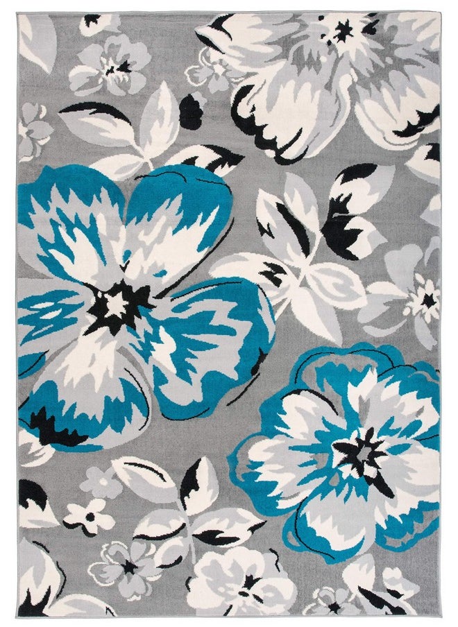 Modern Floral Design Area Rug For Living Room,Bedroom,Home Office,Kitchen Non Shedding Area Rug 3'1