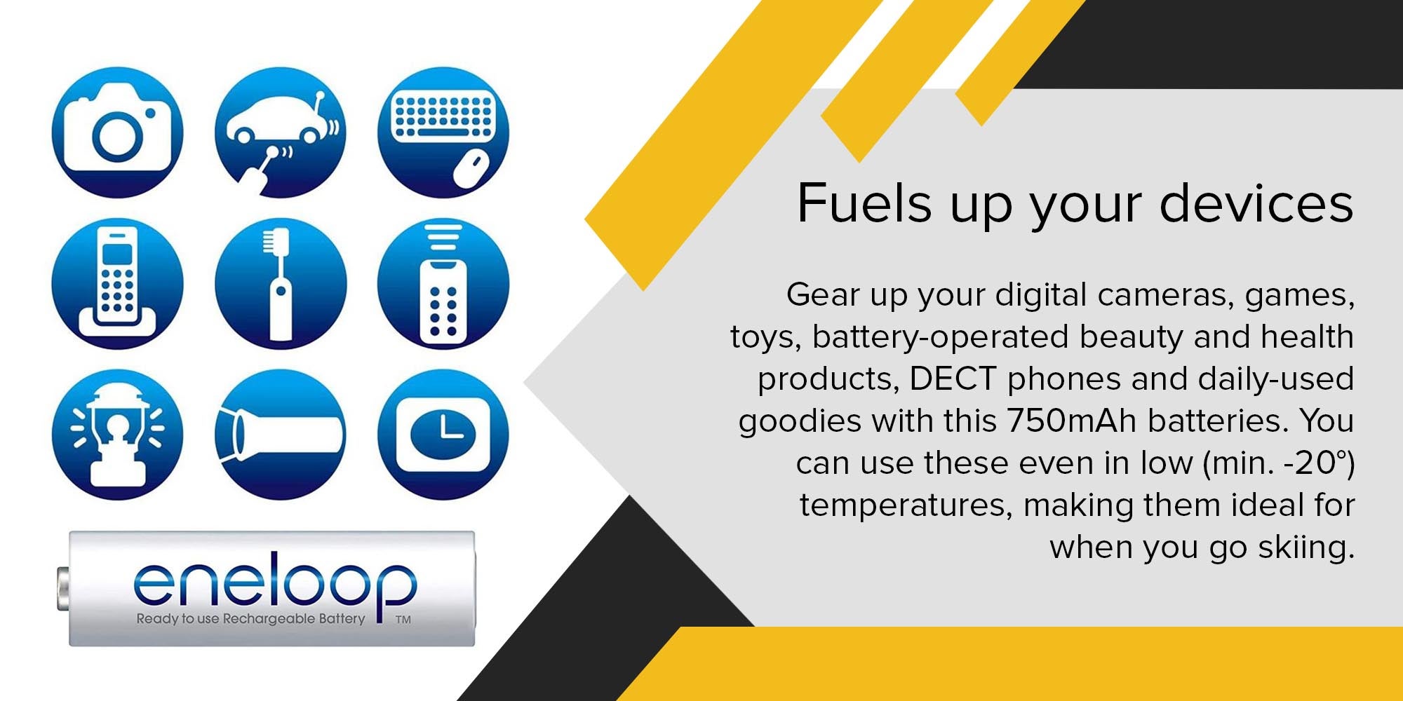 2-Piece Eneloop AAA Batteries White