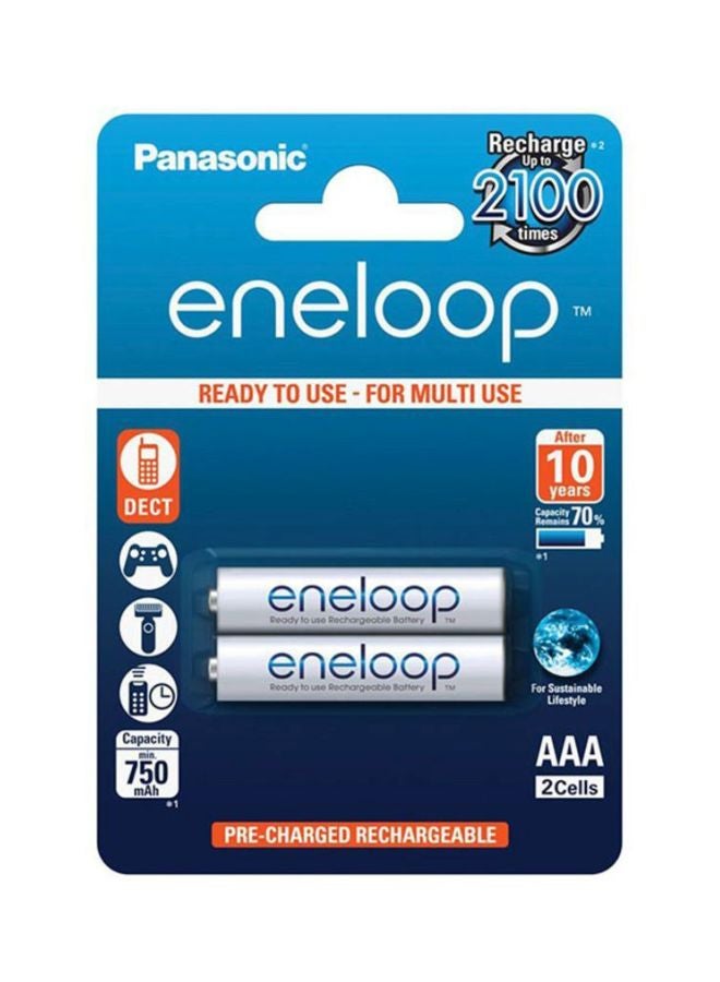 2-Piece Eneloop AAA Batteries White