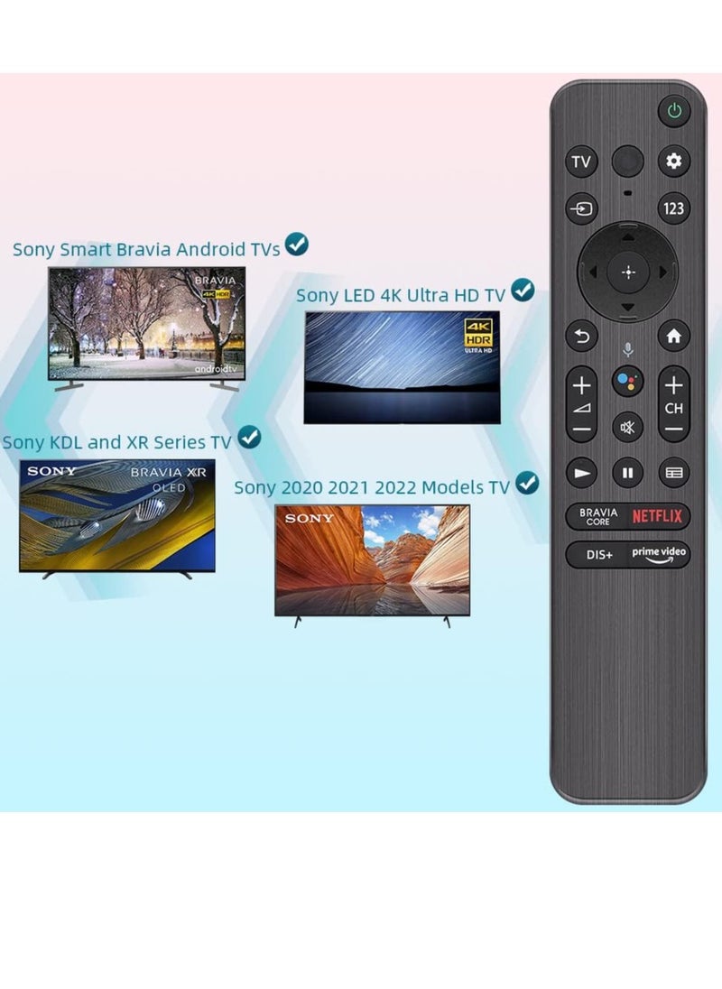RMF-TX900U Replacement Remote Control for Sony Smart TVs - Compatible with Android TV, 4K Ultra HD Displays, Bluetooth Connectivity, Works with Sony Bravia Models
