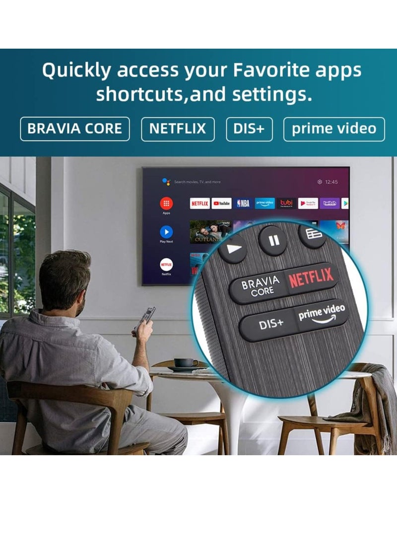RMF-TX900U Replacement Remote Control for Sony Smart TVs - Compatible with Android TV, 4K Ultra HD Displays, Bluetooth Connectivity, Works with Sony Bravia Models