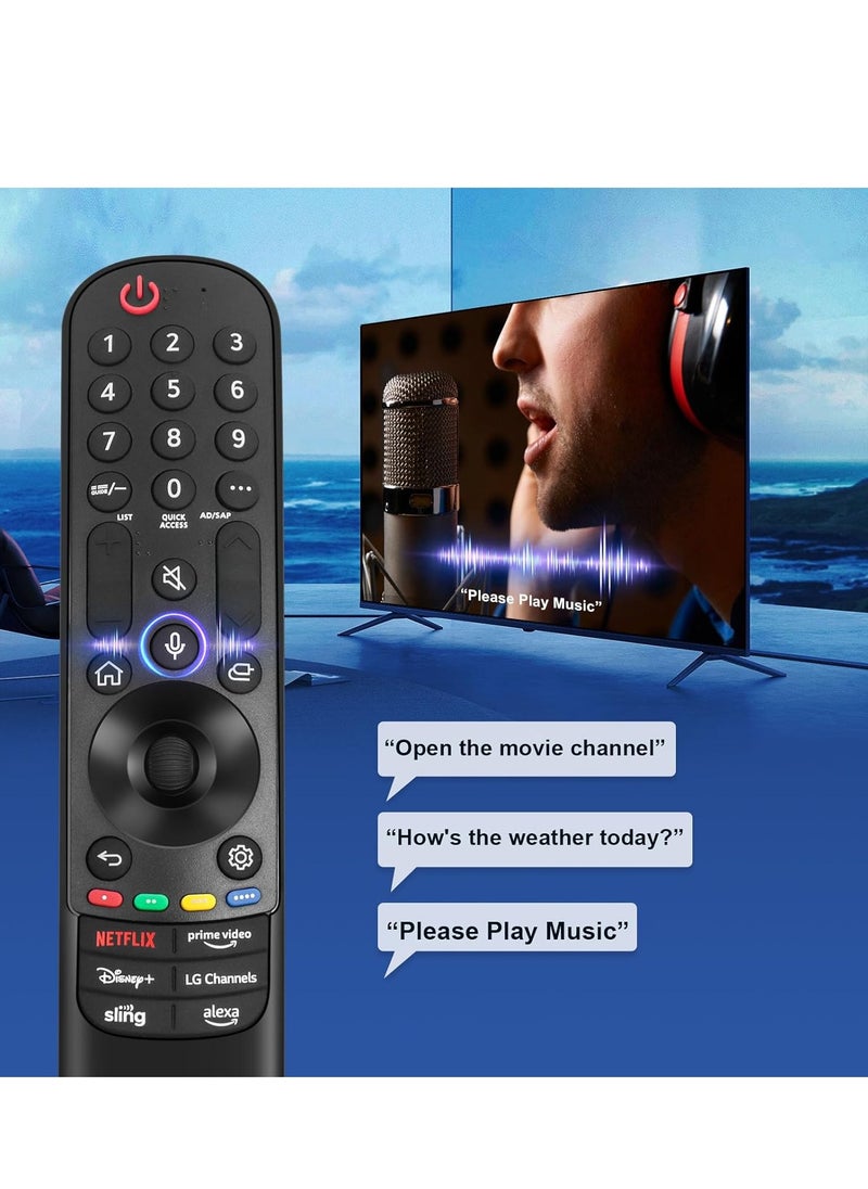 Replacement Magic Remote Control MR23GA for LG OLED UHD 4K TVs Models OLED G3, C3, B3, UR90, UR80, UQ75, UQ80 (2023) with Pointer – Includes Battery