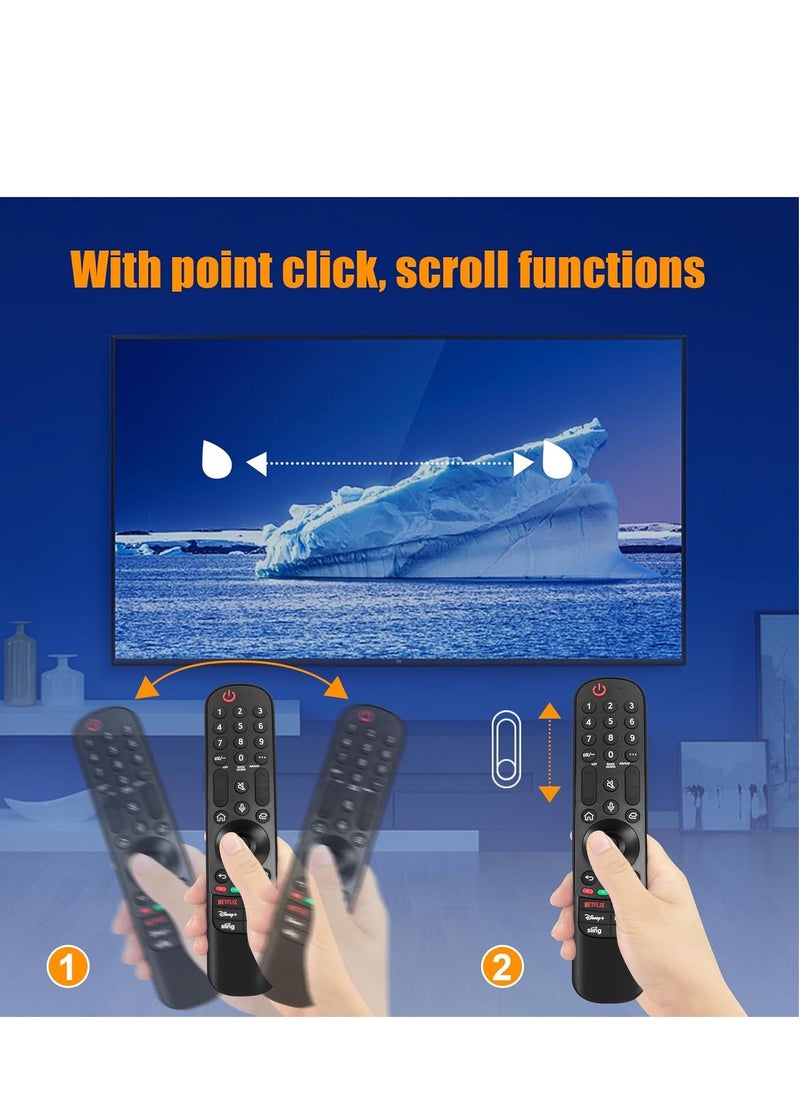 Replacement Magic Remote Control MR23GA for LG OLED UHD 4K TVs Models OLED G3, C3, B3, UR90, UR80, UQ75, UQ80 (2023) with Pointer – Includes Battery