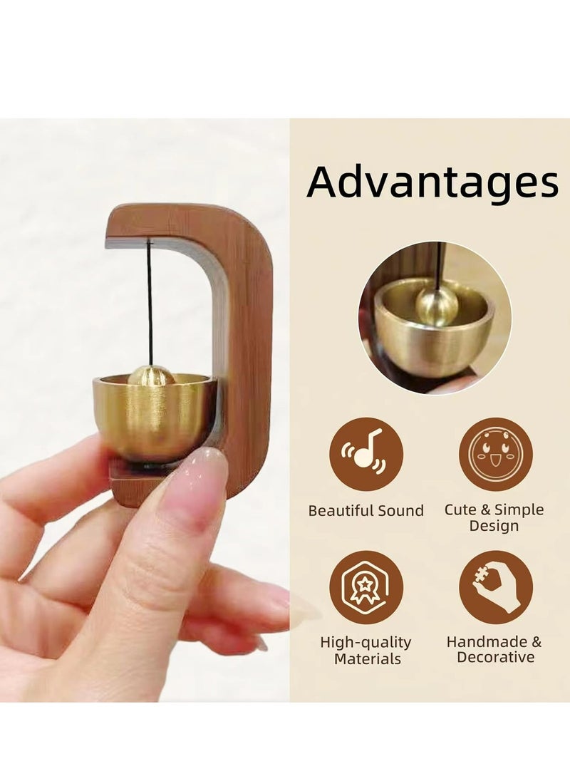 Shopkeepers Bell for Door Opening, Compact Wooden Doorbell with Easy Install Tape, Ideal for Shops & Homes.